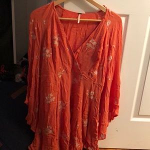 Free People orange floral dress